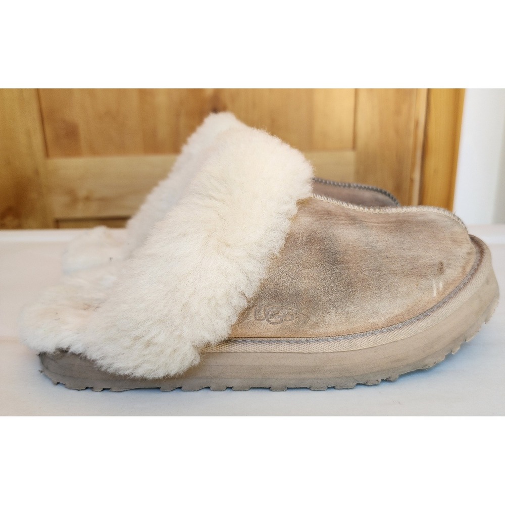 UGG Sz 5 Chestnut Suede Disquette Platform Slippers 1171199K Y2K Cozy Winter